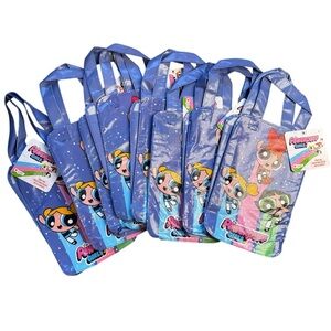 Lot Of 8 NEW WITH TAGS POWERPUFF GIRLS PURPLE Treat Party BAGS 10" X 7” B12